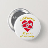 Badge Rond 5 Cm Cinquantième anniversaire Mariage (Devant & derrière)