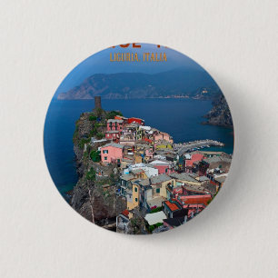 Badge Rond 5 Cm Cinque Terre - Vernazza d'en haut