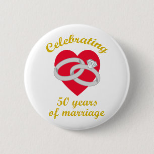 Badge Rond 5 Cm Ciquantième anniversaire de mariage