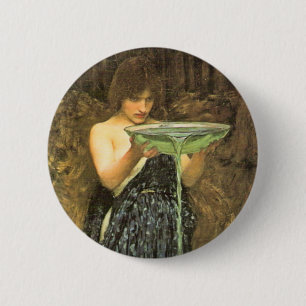 Badge Rond 5 Cm Circe Invidiosa par John William Waterhouse