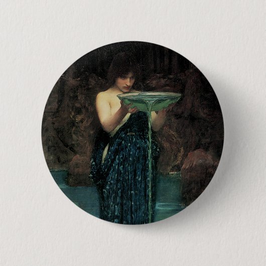 Badge Rond 5 Cm Circe Invidiosa par John William Waterhouse (Devant)