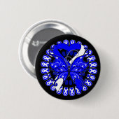 Badge Rond 5 Cm Circle papillon de la maladie de SLA des rubans (Devant & derrière)