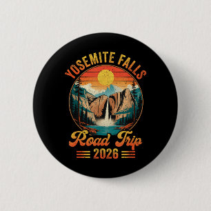 Badge Rond 5 Cm Circuit de Yosemite Falls 2026 Vacances d'été