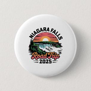 Badge Rond 5 Cm Circuit routier aux chutes du Niagara 2025 Voyage