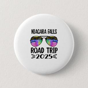 Badge Rond 5 Cm Circuit routier aux chutes du Niagara 2025 Voyage