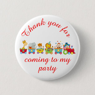 Badge Rond 5 Cm Cirque d'animaux Train pour enfants 'Merci d'être 