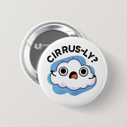 Badge Rond 5 Cm Cirrus Météo Cirrus Cloud Pun (Devant & derrière)