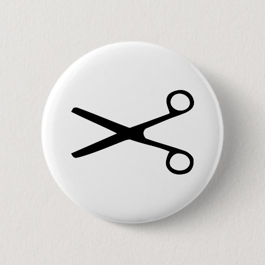 Badge Rond 5 Cm Ciseaux (Devant)