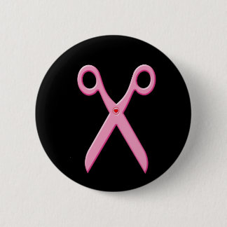 Badge Rond 5 Cm Ciseaux