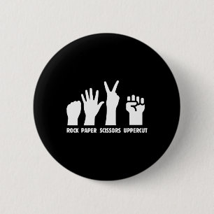 Badge Rond 5 Cm Ciseaux de roche papier - Boxe à découpe supérieur