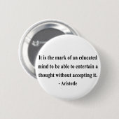 Badge Rond 5 Cm Citation 1a d'Aristote (Devant & derrière)