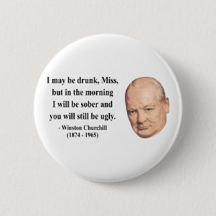 Badge Rond 5 Cm Citation 2b de Winston Churchill