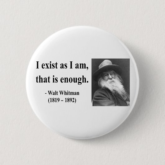 Badge Rond 5 Cm Citation 3b de Whitman (Devant)