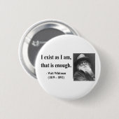 Badge Rond 5 Cm Citation 3b de Whitman (Devant & derrière)