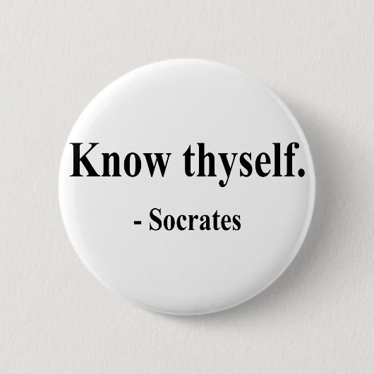 Badge Rond 5 Cm Citation 5a de Socrates (Devant)