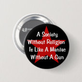 Badge Rond 5 Cm Citation anti-religion (Devant & derrière)