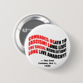 Badge Rond 5 Cm Citation antifasciste de colonne de fer (Devant & derrière)