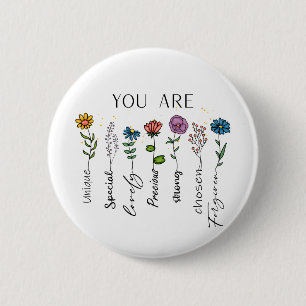 Badge Rond 5 Cm Citation biblique Inspiration Fleur sauvage Citati