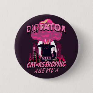 Badge Rond 5 Cm Citation Catastrophique Funny Angry Cat