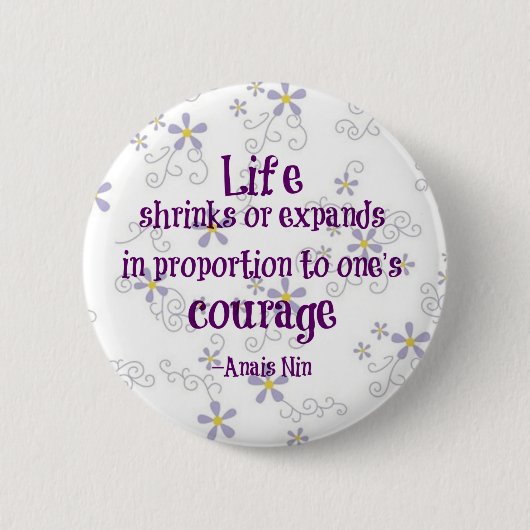 Badge Rond 5 Cm Citation Courage Nin (Devant)