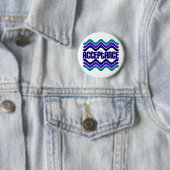 Badge Rond 5 Cm Citation d'acceptation en graphique bleu vert viol (En situation)