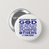 Badge Rond 5 Cm Citation d'Aquin Regardez ce que Dieu vous a donné (Devant & derrière)