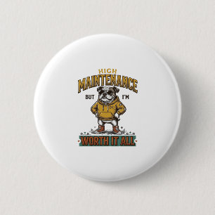 Badge Rond 5 Cm Citation de Bulldog Drôle Gravure Vintage T-Shirt