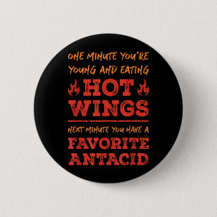 Badge Rond 5 Cm Citation de foodie drôle d'ailes chaudes BBQ Buffa