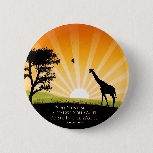 Badge Rond 5 Cm Citation de Gandhi (Devant)
