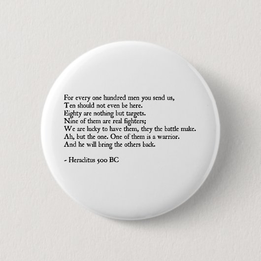 Badge Rond 5 Cm Citation de Heraclitus (Devant)