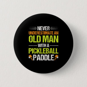 Badge Rond 5 Cm Citation de joueur de pickleball amusant Picklebal