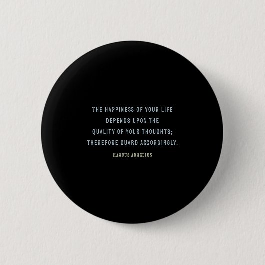 Badge Rond 5 Cm Citation De Marcus Aurelius, Mindset Motivational (Devant)