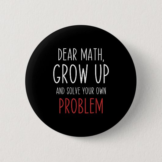 Badge Rond 5 Cm Citation de maths drôle Cher professeur de maths M (Devant)
