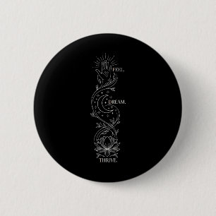 Badge Rond 5 Cm Citation de Yoga Spirituel Fleur de Lotus et Art L