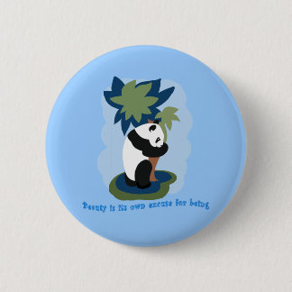 Badge Rond 5 Cm Citation d'Emerson avec le panda mis en danger