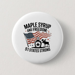 Badge Rond 5 Cm Citation drôle de Trump Canada 51e État des États-