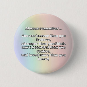 Badge Rond 5 Cm Citation Empath Bravery Positive Encouragement