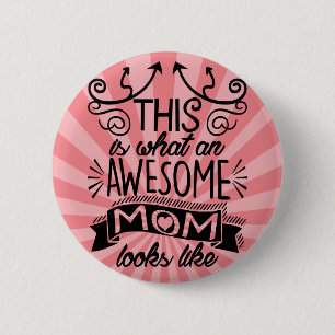 Badge Rond 5 Cm Citation impressionnante de typographie de maman