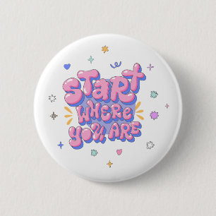 Badge Rond 5 Cm Citation Lettre Bulle Colorée