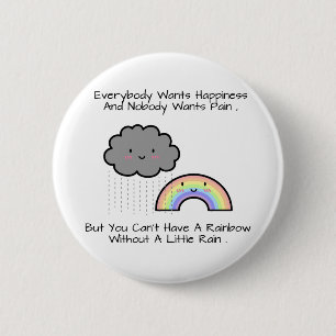 Badge Rond 5 Cm Citation mignonne de bonheur de nuage de pluie