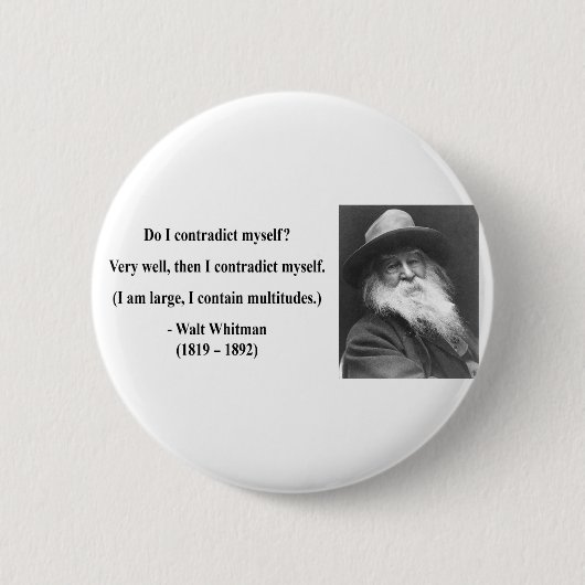 Badge Rond 5 Cm Citation Whitman 6b (Devant)