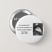 Badge Rond 5 Cm Citation Whitman 6b (Devant & derrière)