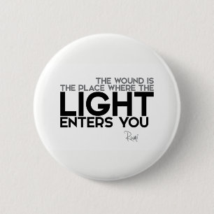 Badge Rond 5 Cm CITATIONS : Rumi : La lumière vous présente