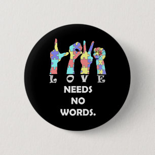 Badge Rond 5 Cm Citer Asl Love Besoin De Mots