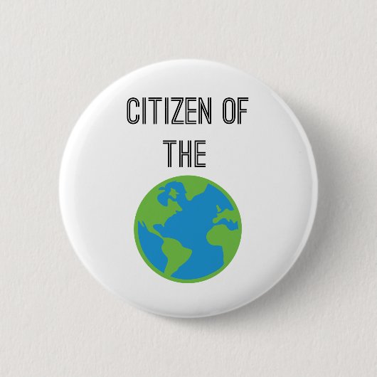 Badge Rond 5 Cm Citoyen du bouton du monde (Devant)