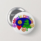 Badge Rond 5 Cm Citoyen du monde (Devant & derrière)