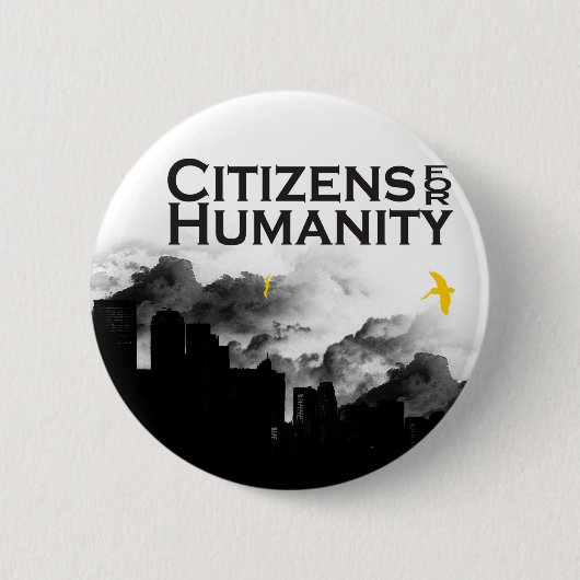 Badge Rond 5 Cm Citoyens pour l'humanité (Devant)