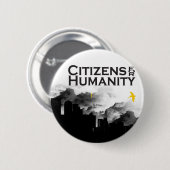 Badge Rond 5 Cm Citoyens pour l'humanité (Devant & derrière)