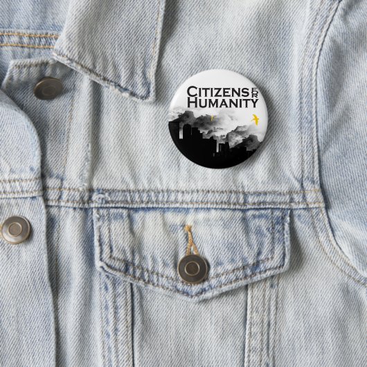 Badge Rond 5 Cm Citoyens pour l'humanité (En situation)