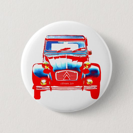 Badge Rond 5 Cm Citroen 2CV 2 (Devant)